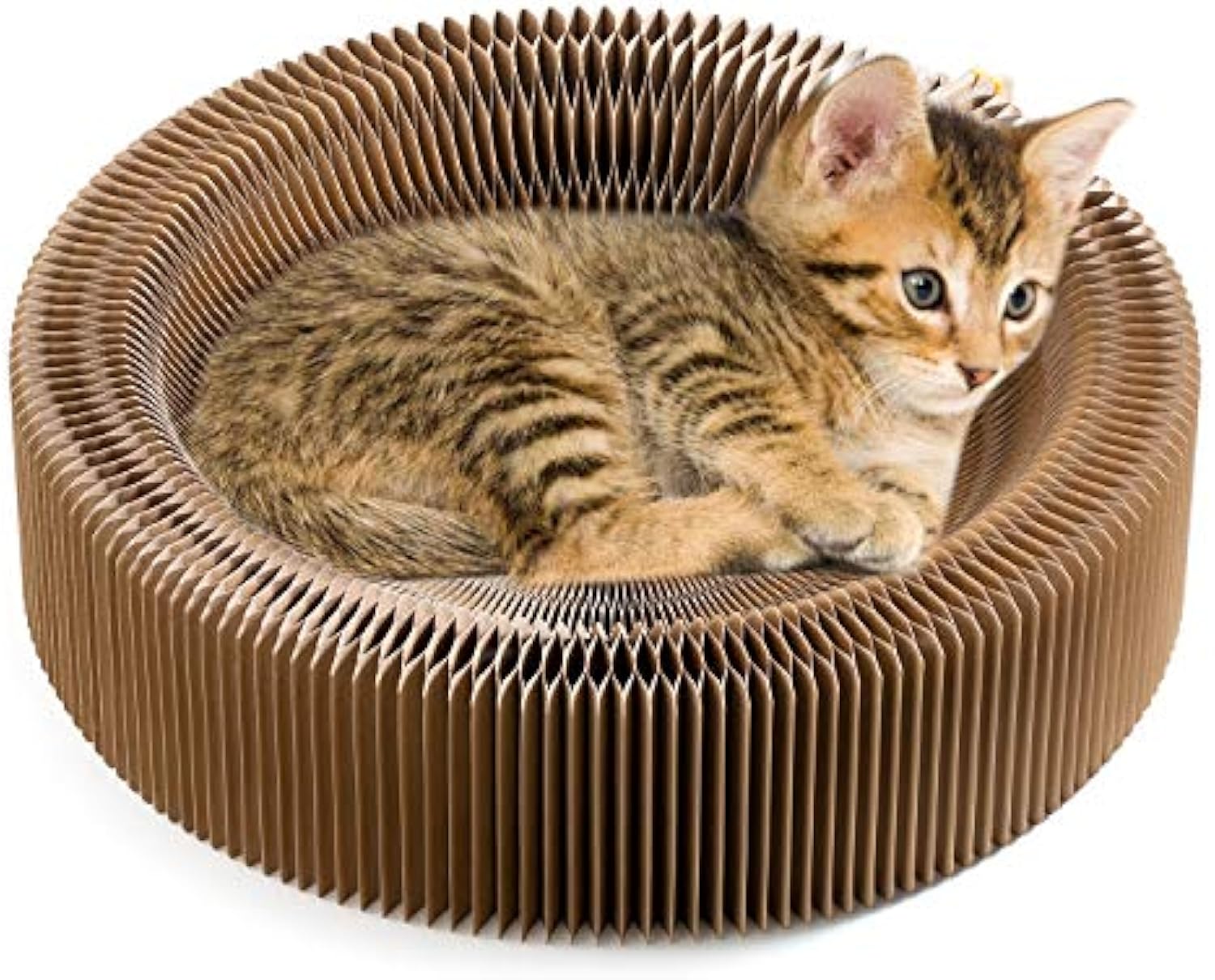 Collapsible Corrugated Pet Scratcher Lounge Bed Round Nest