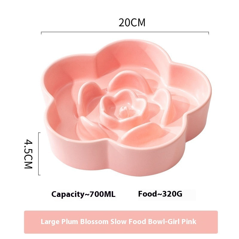 Ceramic Pet Slow Feeding Bowl For Healthy Eating Control