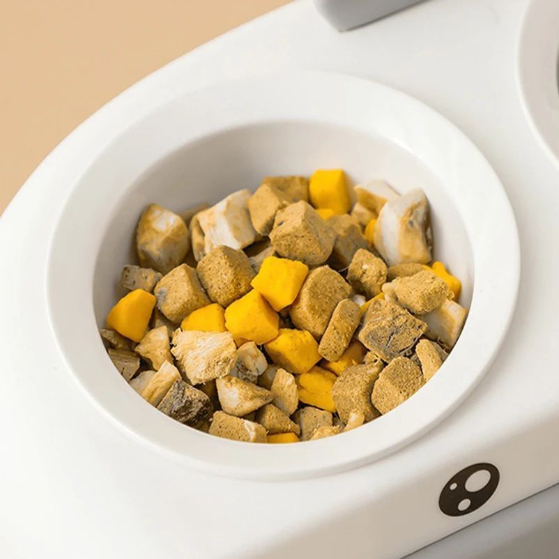 Duck Design Pet Double Bowl Feeding Tray For Food And Water