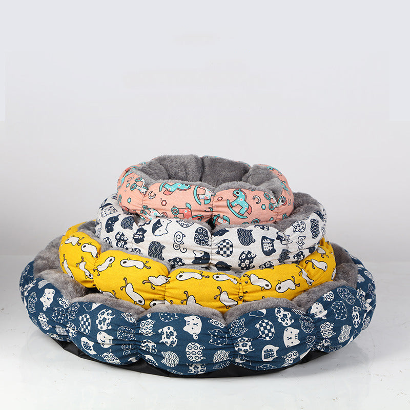 Calming Donut Pet Bed For Small And Medium Pets