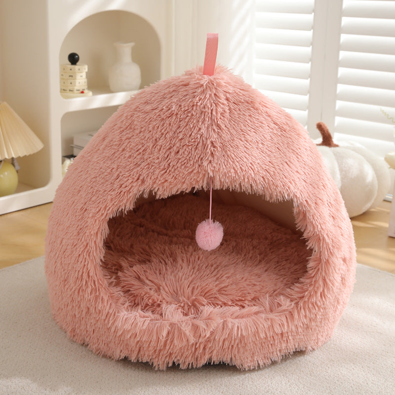Luxurious Winter Plush Cat Bed for Ultimate Comfort