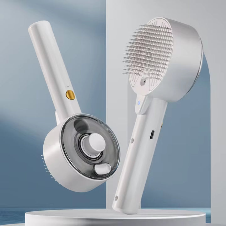 Pet Steam Brush Electric Sprayer Massage Grooming Tool
