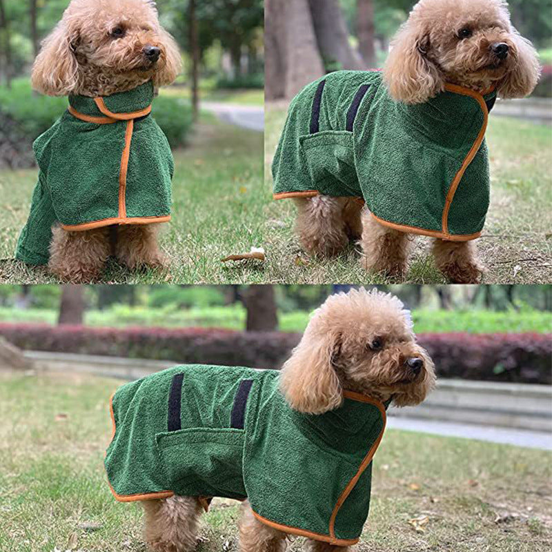 Quick Dry Microfiber Pet Bathrobe Towel Grooming Coat