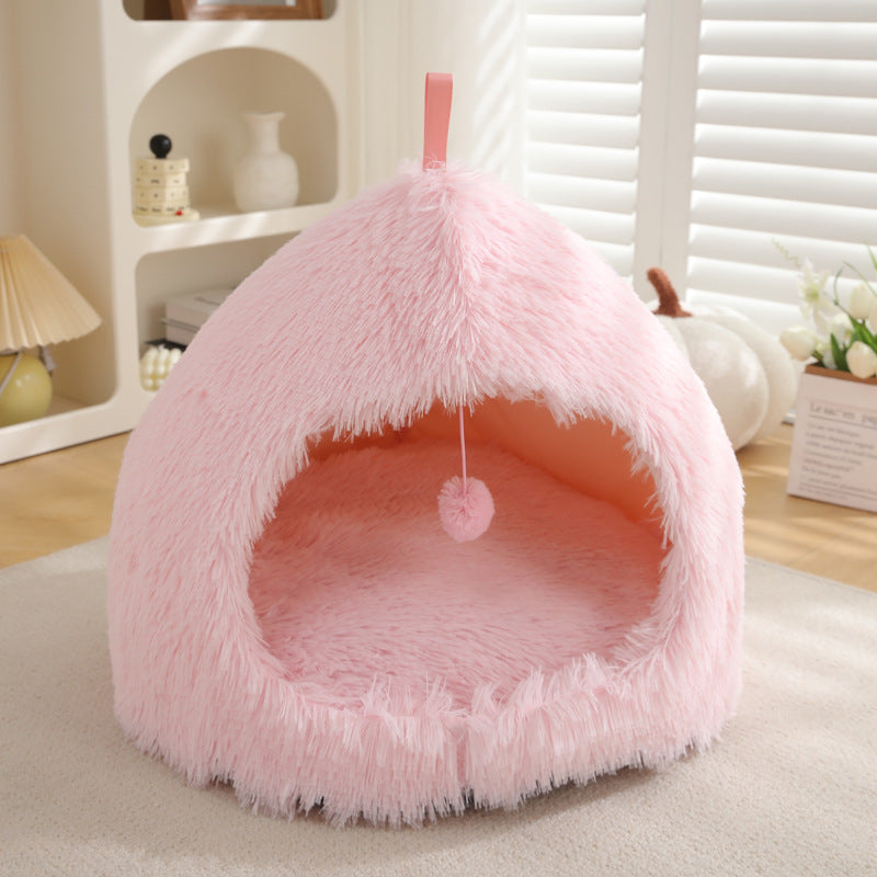 Luxurious Winter Plush Cat Bed for Ultimate Comfort