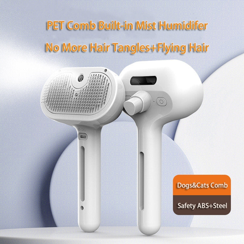 Pet Self Cleaning Grooming Comb Mist Humidifier Brush
