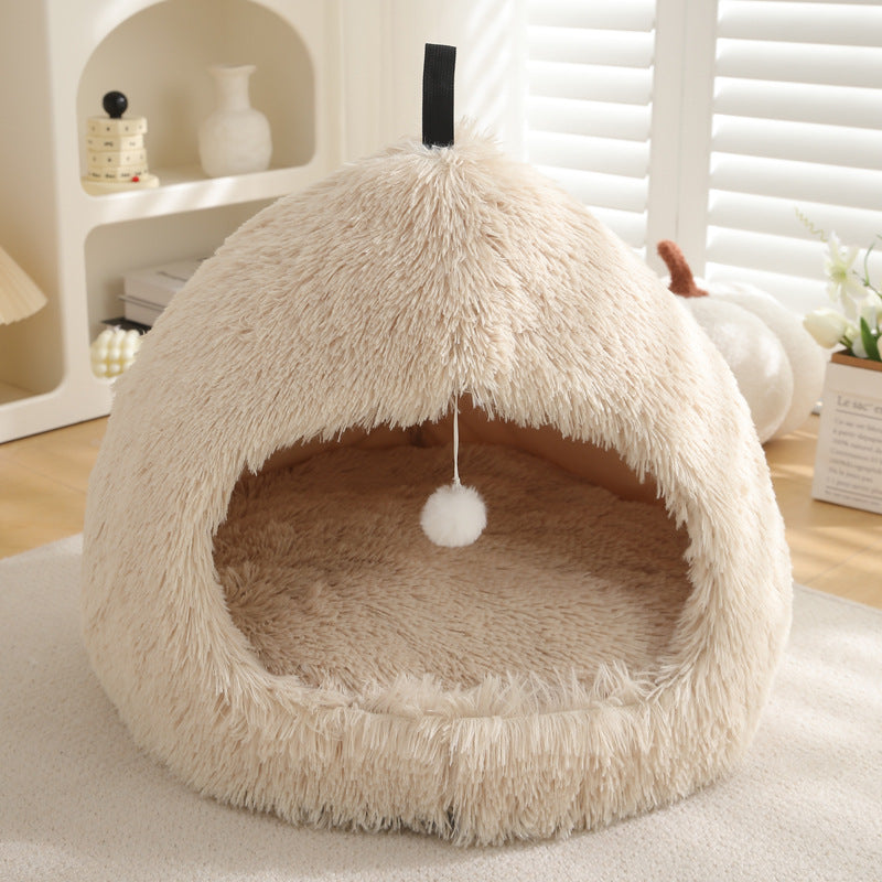 Luxurious Winter Plush Cat Bed for Ultimate Comfort