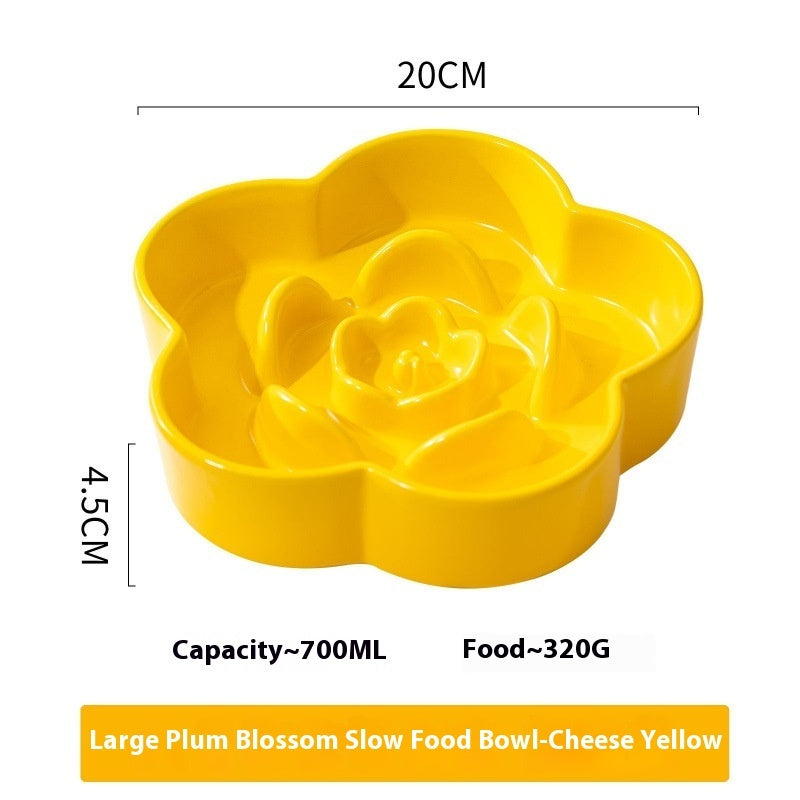 Ceramic Pet Slow Feeding Bowl For Healthy Eating Control