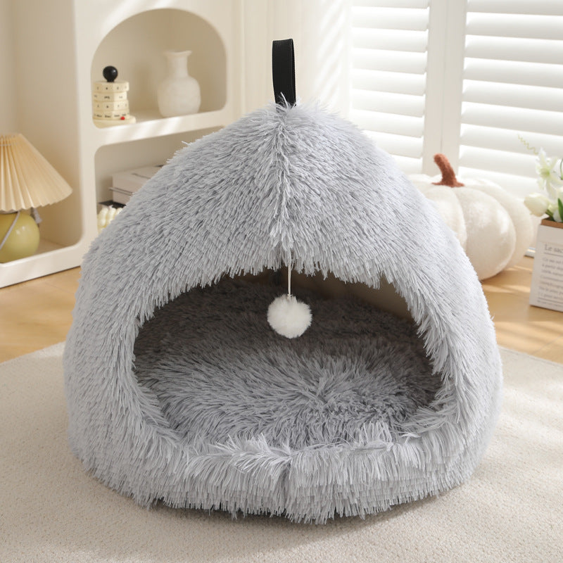 Luxurious Winter Plush Cat Bed for Ultimate Comfort