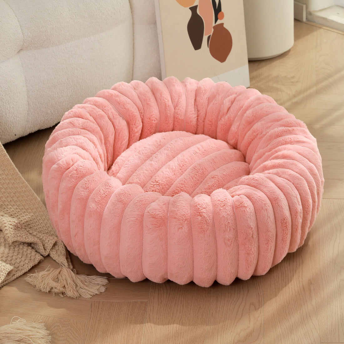Pet Plush Round Winter Warm Nest Bed