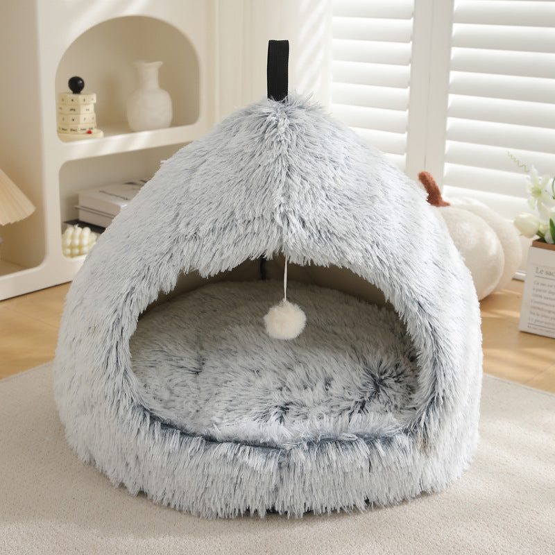 Luxurious Winter Plush Cat Bed for Ultimate Comfort