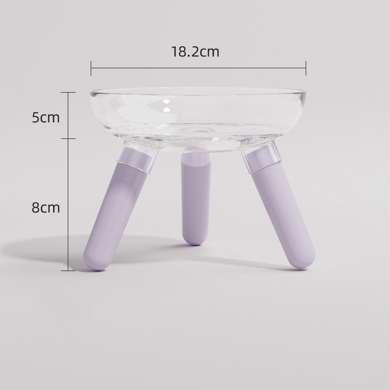 Transparent Glass Pet Feeding Bowl For Food And Water