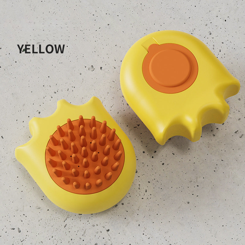 Pet Bath Massage Brush Shampoo Dispensing Grooming Tool