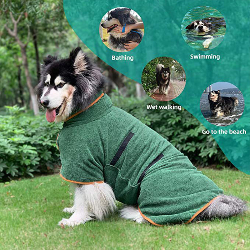 Quick Dry Microfiber Pet Bathrobe Towel Grooming Coat