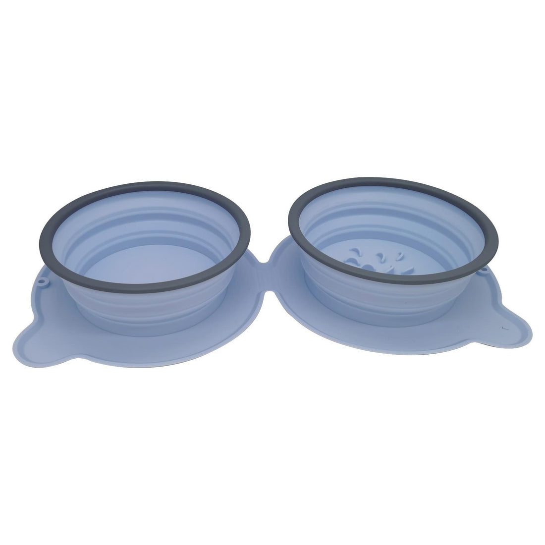 Portable Silicone Double Pet Feeding Bowl Foldable Non Slip Travel Design