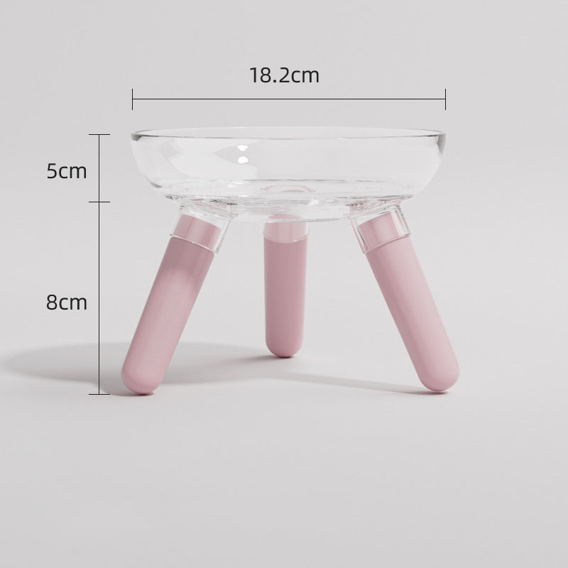 Transparent Glass Pet Feeding Bowl For Food And Water