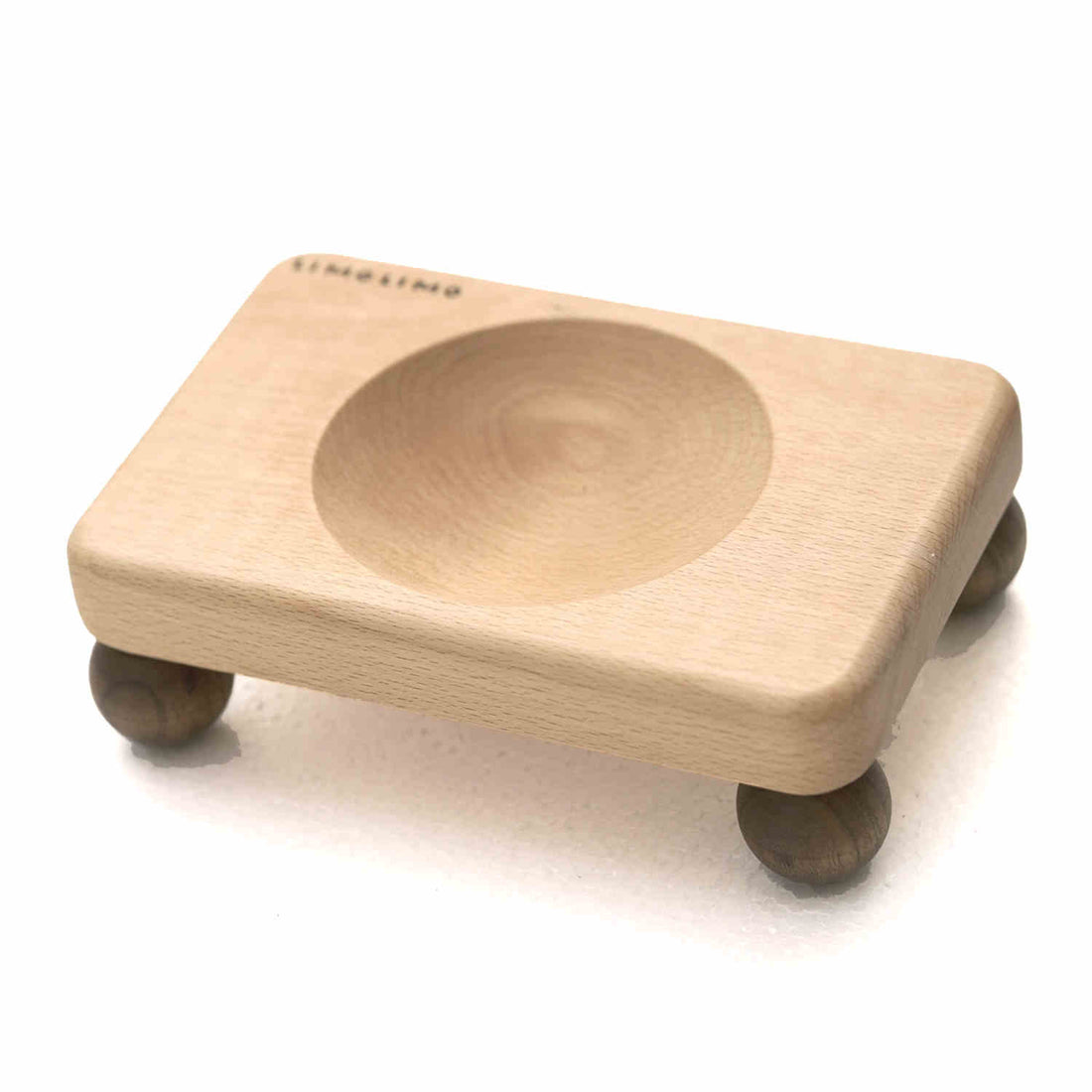 Solid Wood Stand Ceramic Pet Feeding Bowl Set