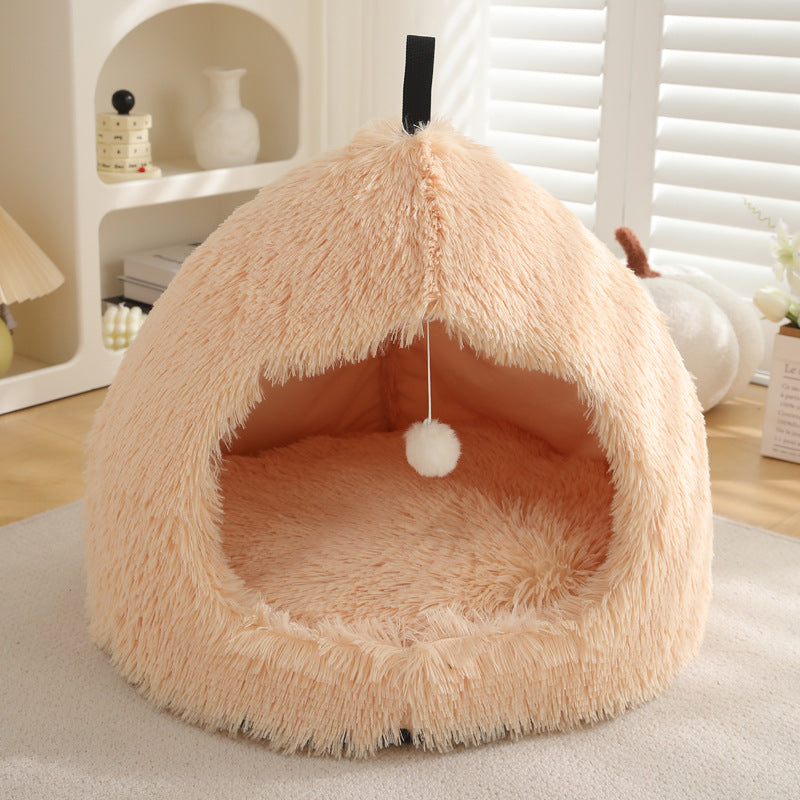 Luxurious Winter Plush Cat Bed for Ultimate Comfort