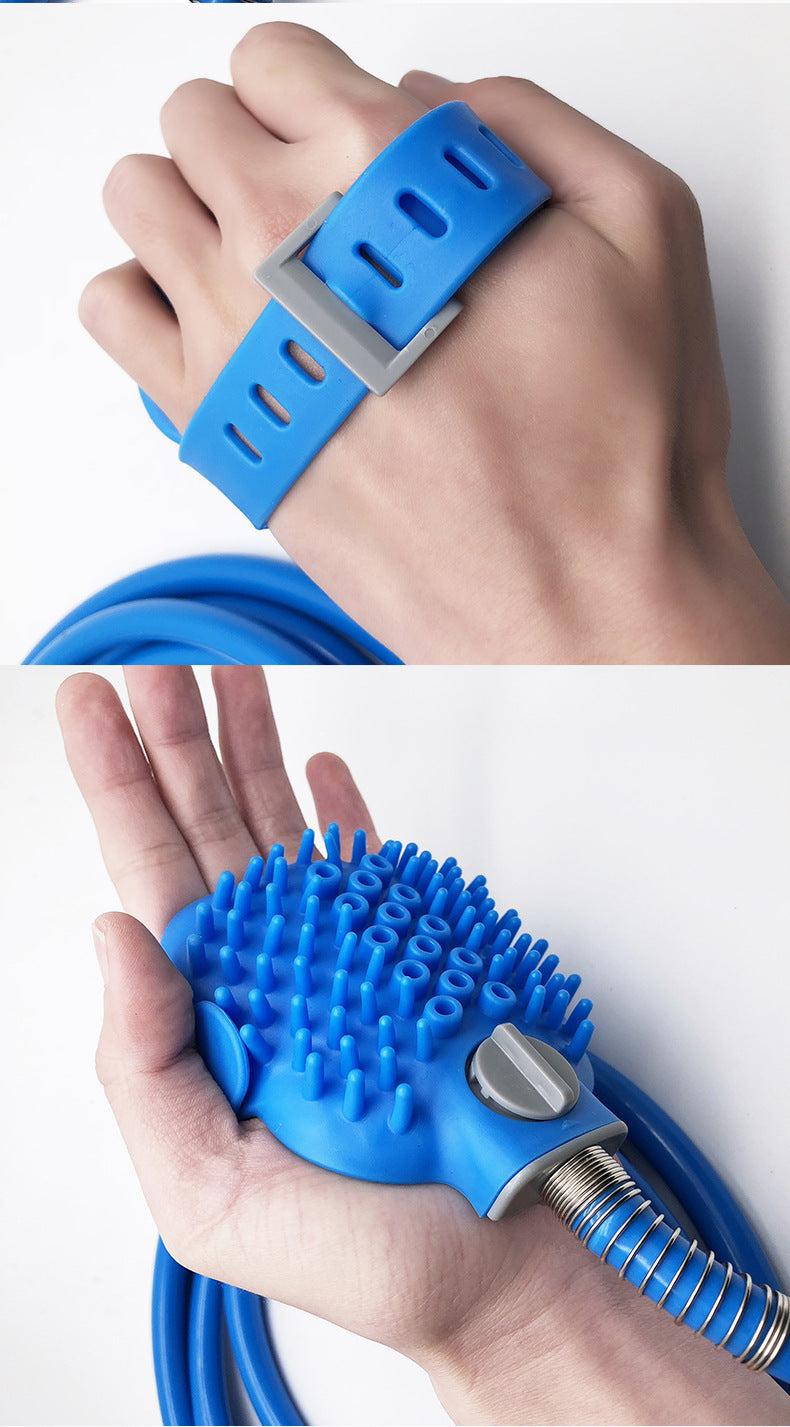 Silicone Pet Bath Gloves With Massage Shower Brush