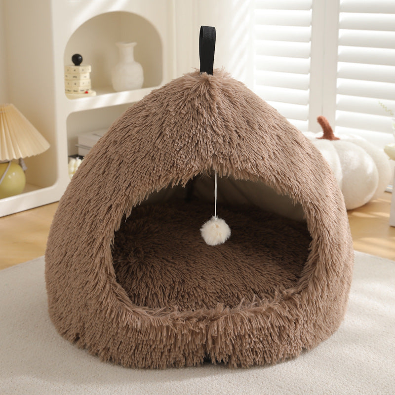 Luxurious Winter Plush Cat Bed for Ultimate Comfort