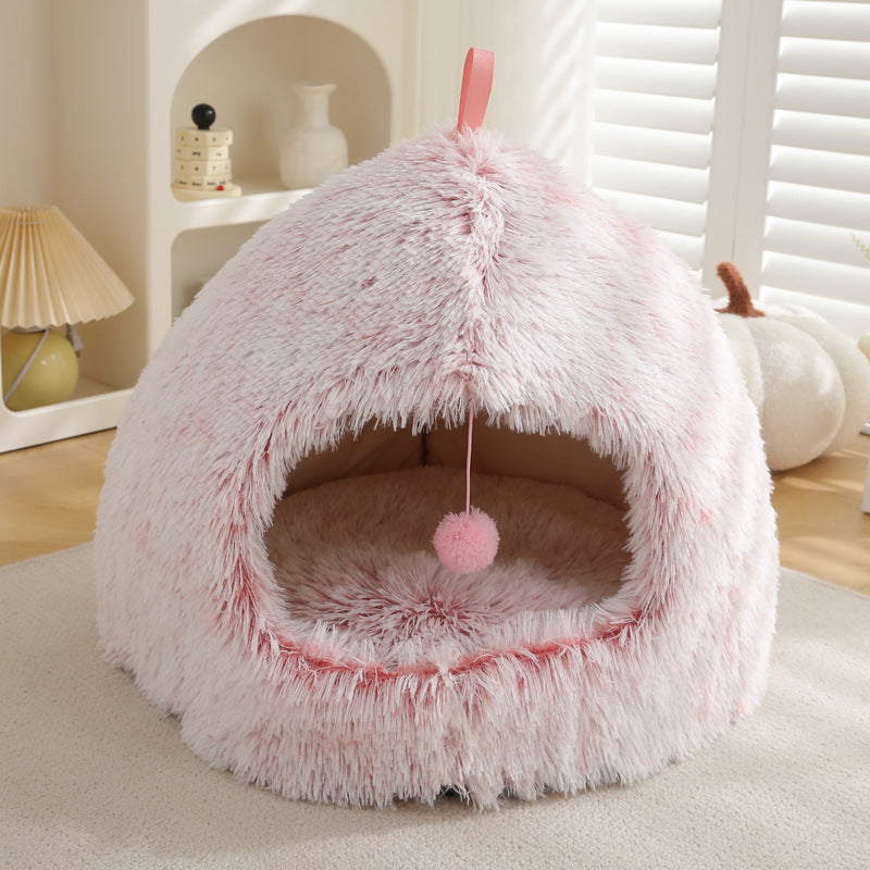 Luxurious Winter Plush Cat Bed for Ultimate Comfort