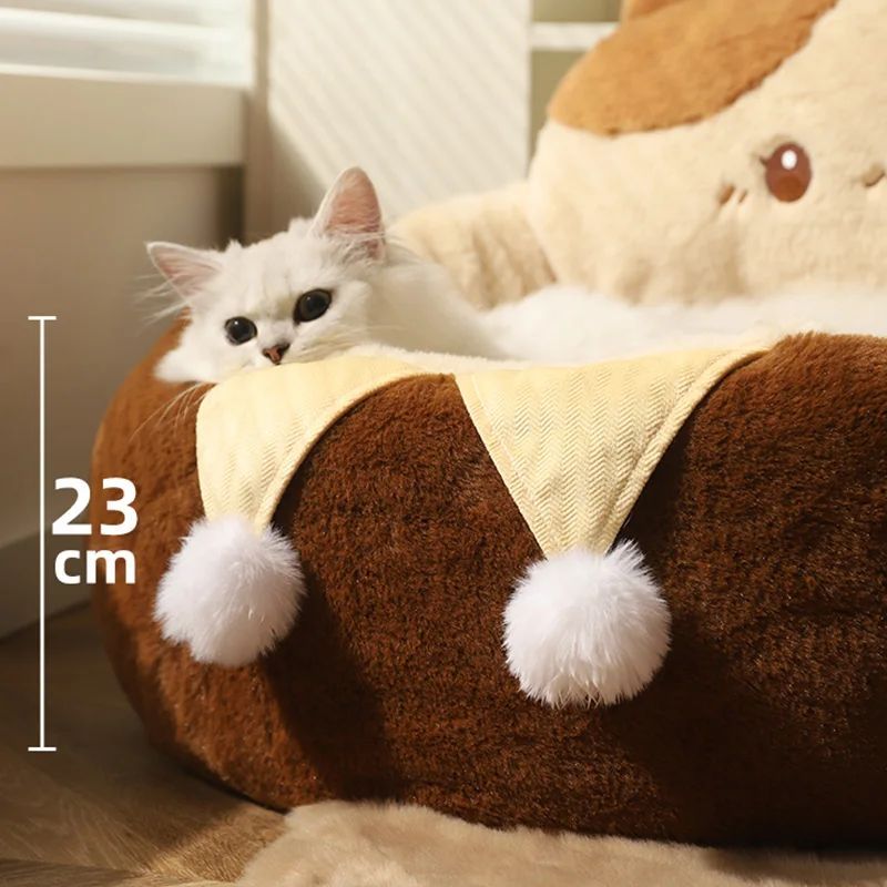 Round Warm Pet Bed Sofa Cushion For Deep Sleep Comfort