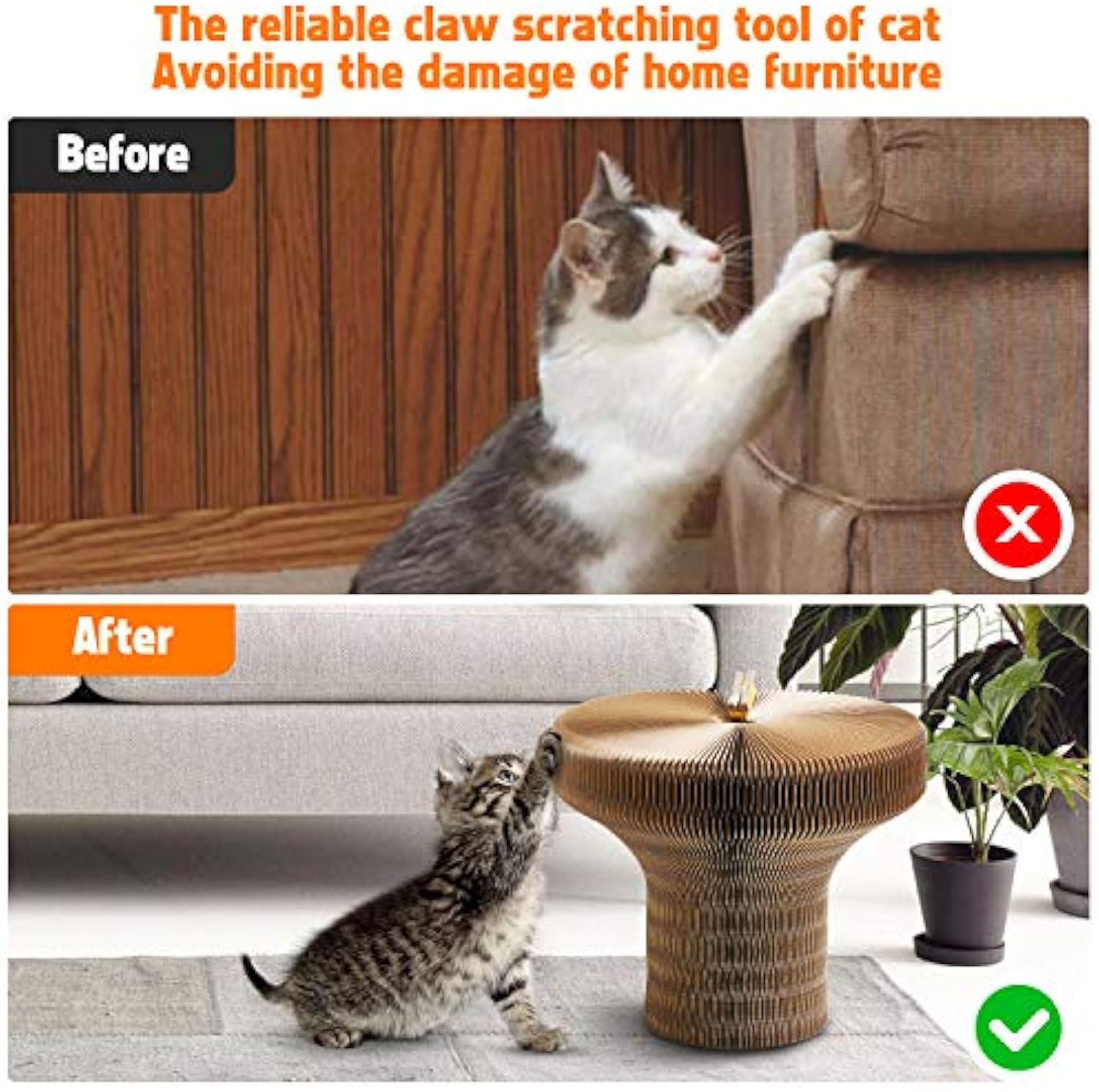 Collapsible Corrugated Pet Scratcher Lounge Bed Round Nest
