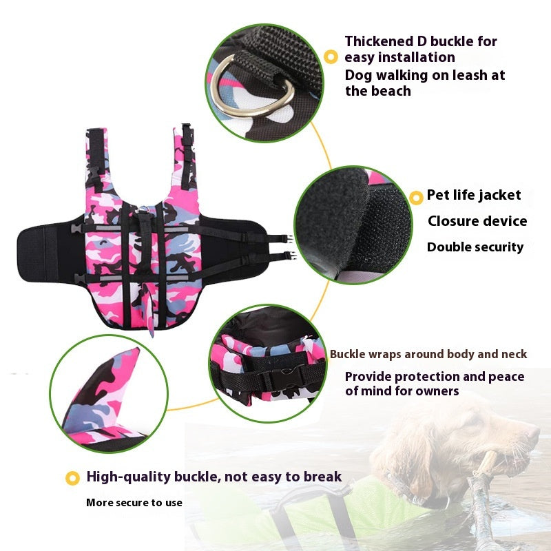 Pet Camouflage Swimming Life Jacket Safety Vest