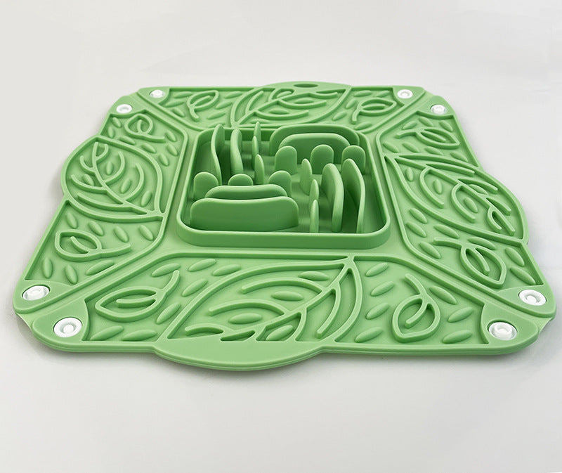 Foldable Silicone Pet Slow Feeding Mat Multi Functional Bowl