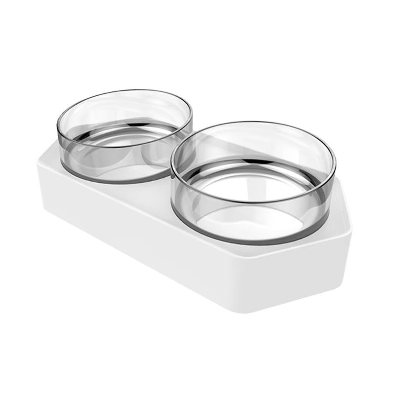 Ceramic Double Pet Feeding Bowl With Elevated Stand