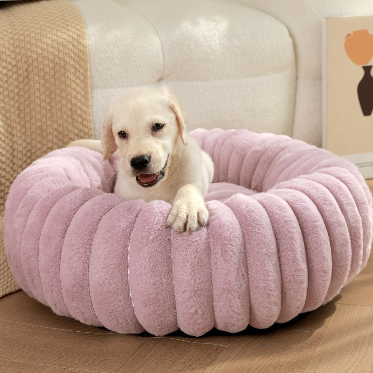 Pet Plush Round Winter Warm Nest Bed