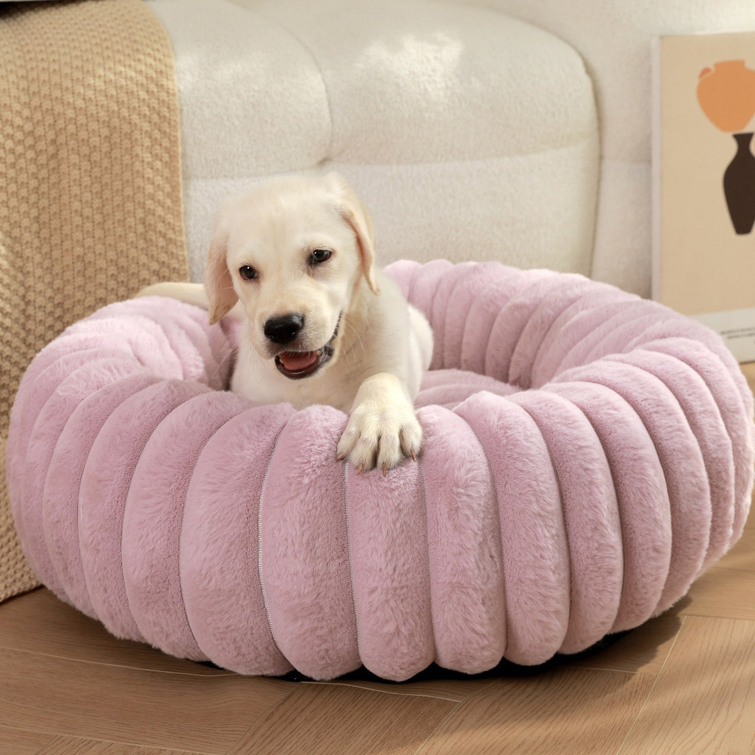 Pet Plush Round Winter Warm Nest Bed