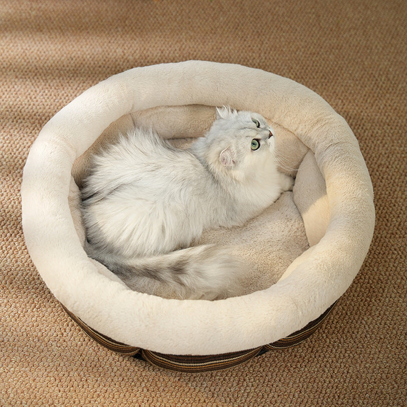 Pet Linen Round Non Slip Nest Bed