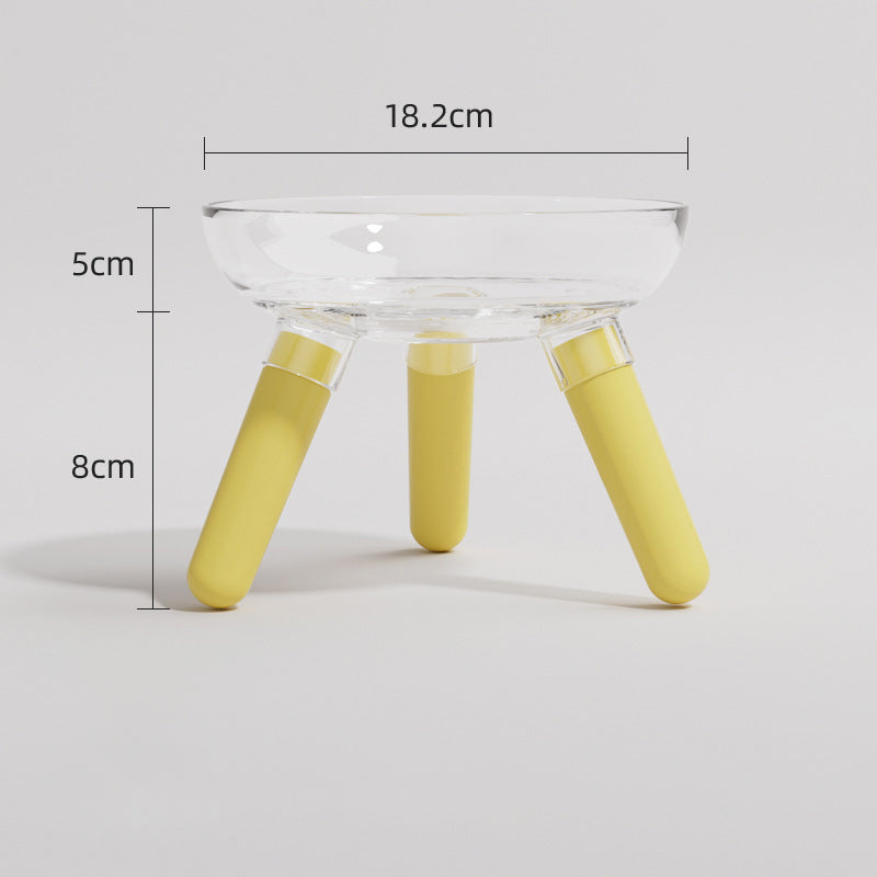 Transparent Glass Pet Feeding Bowl For Food And Water