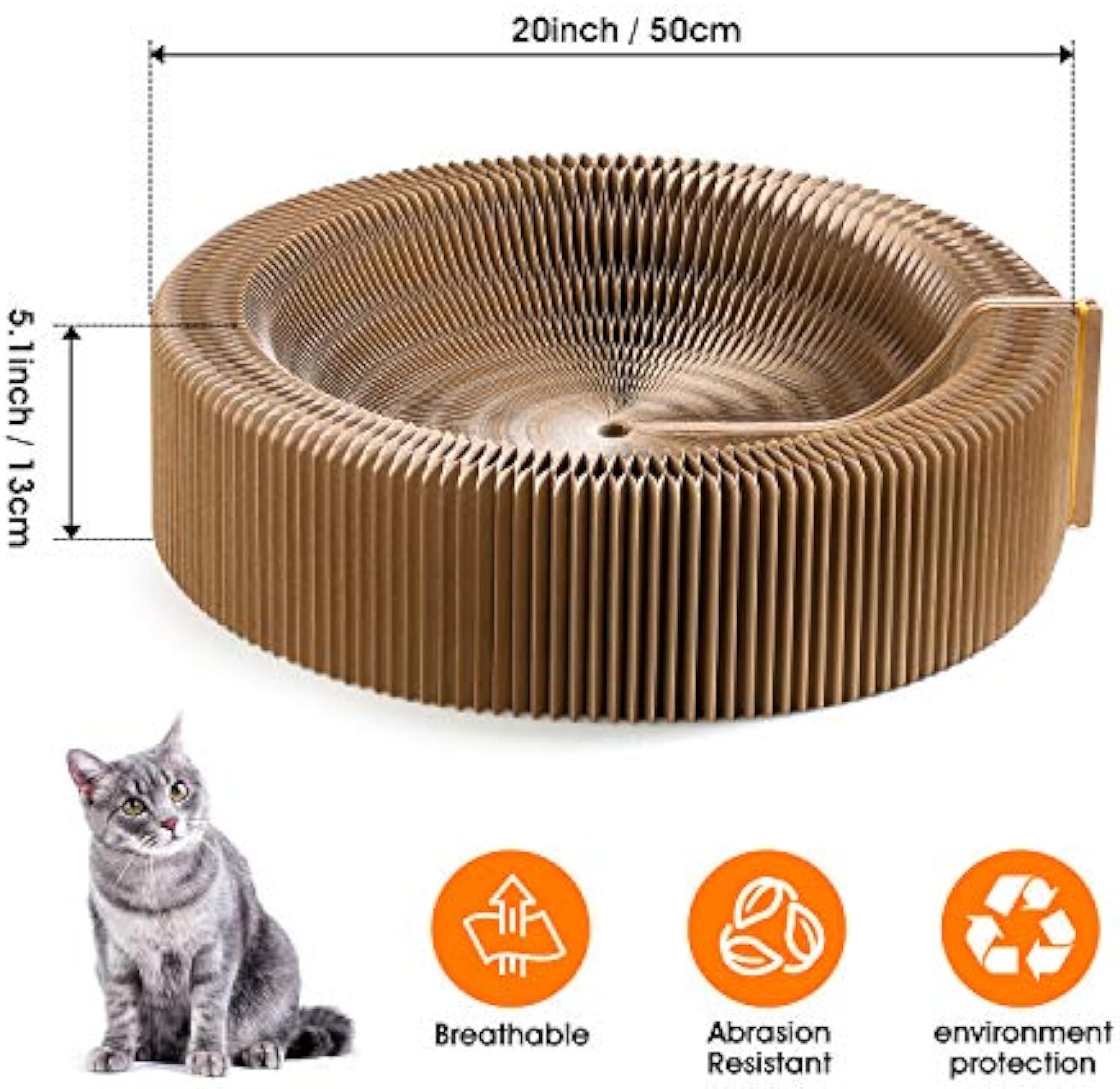Collapsible Corrugated Pet Scratcher Lounge Bed Round Nest