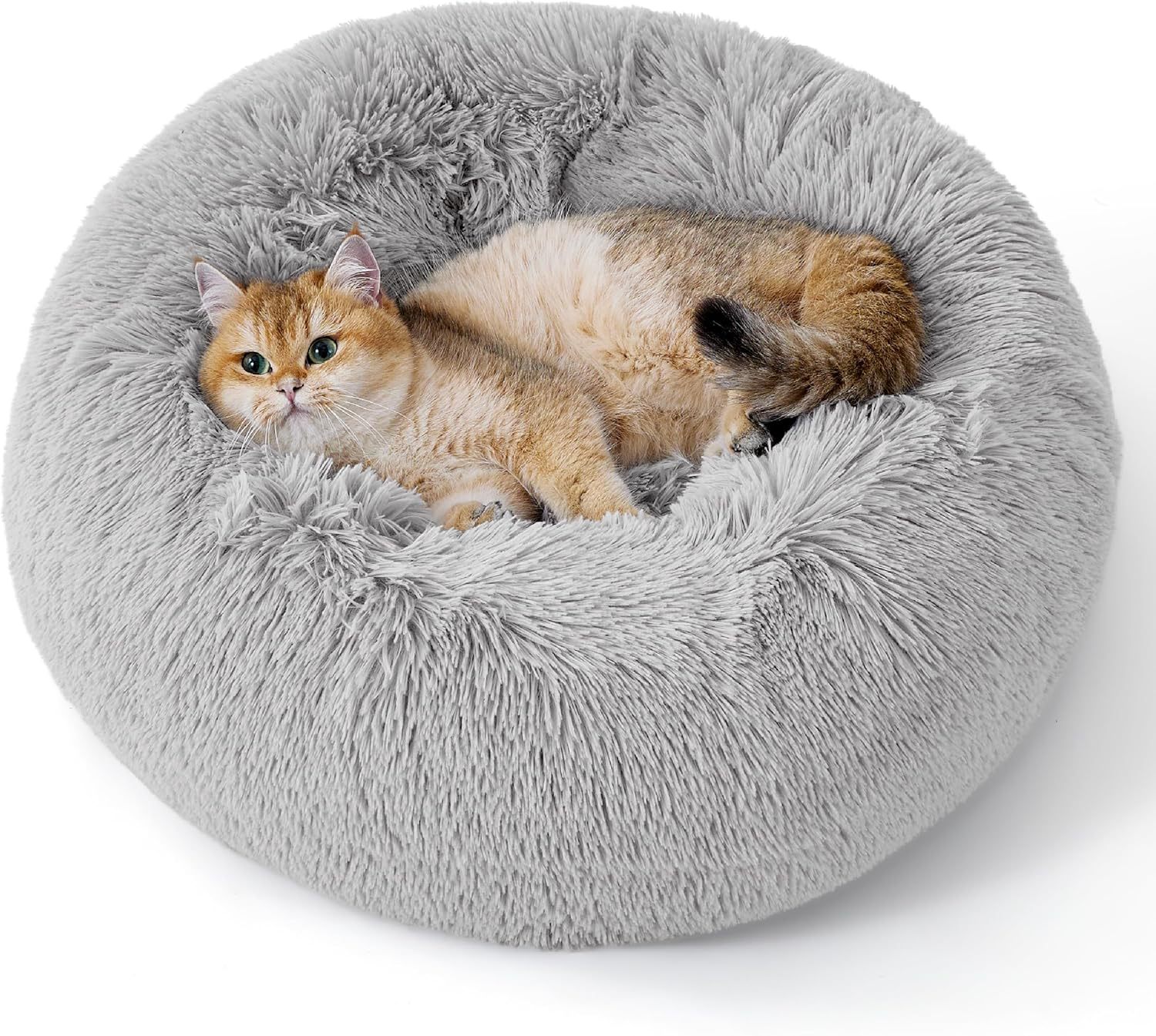 Pet Round Fluffy Non Slip Plush Bed