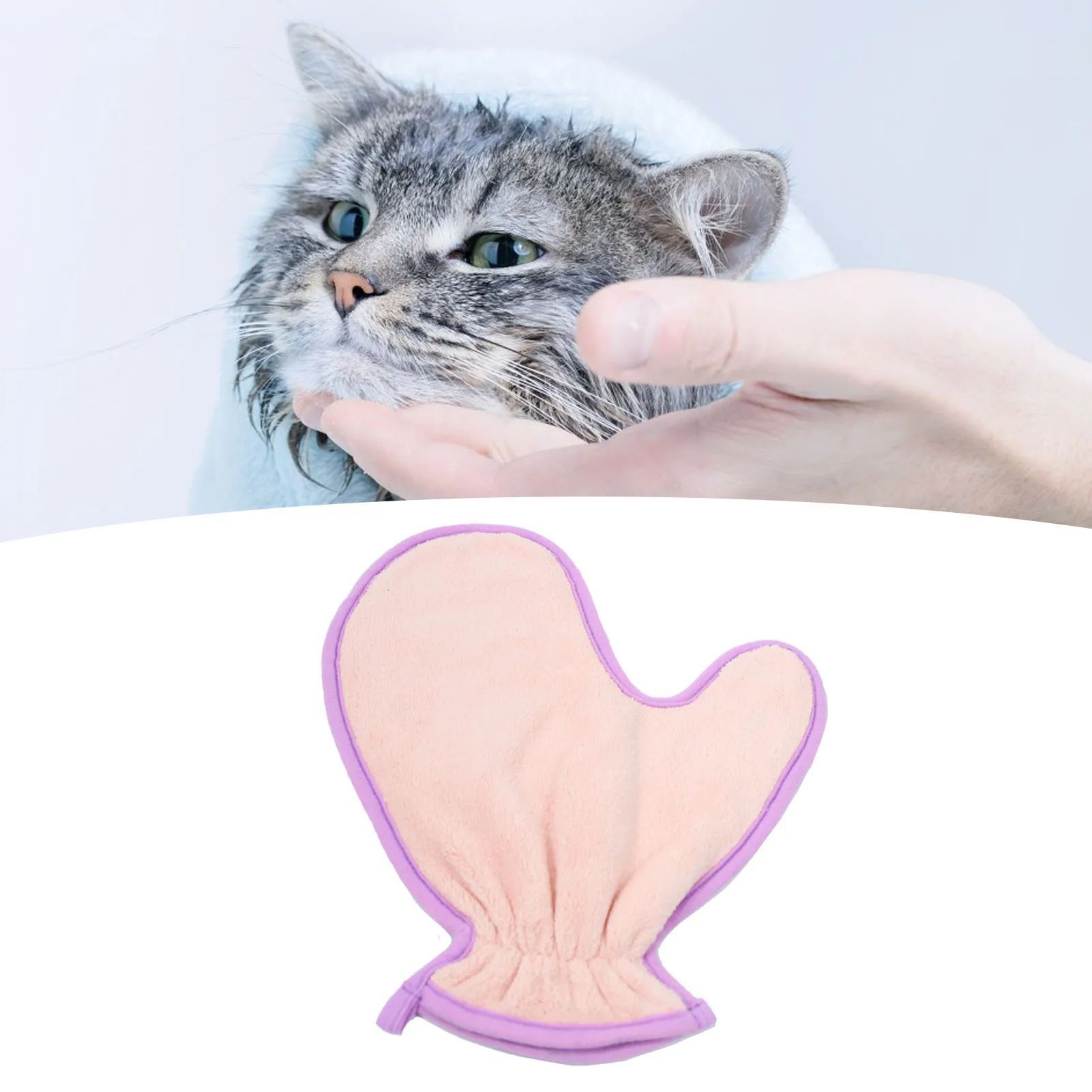 Double Sided Absorbent Pet Bath Towel Gloves
