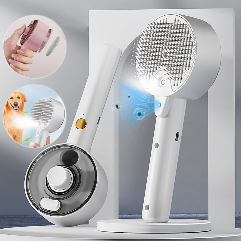 Pet Steam Self Cleaning Hair Remover Grooming Brush