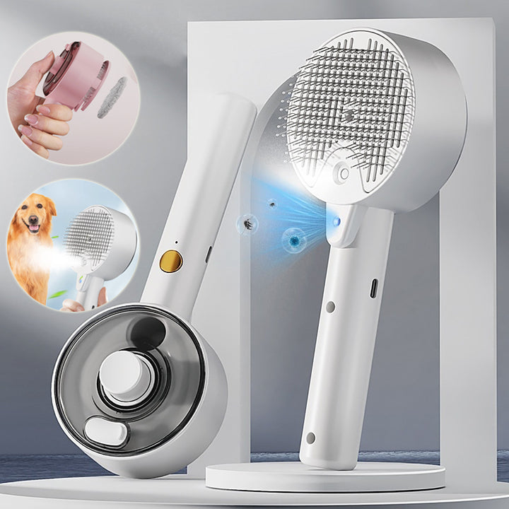 Pet Steam Self Cleaning Hair Remover Grooming Brush