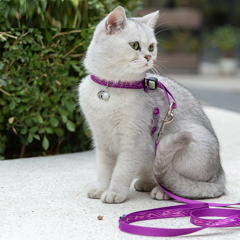 Pet Chest Strap Leash Vest With Bell For Small Pets