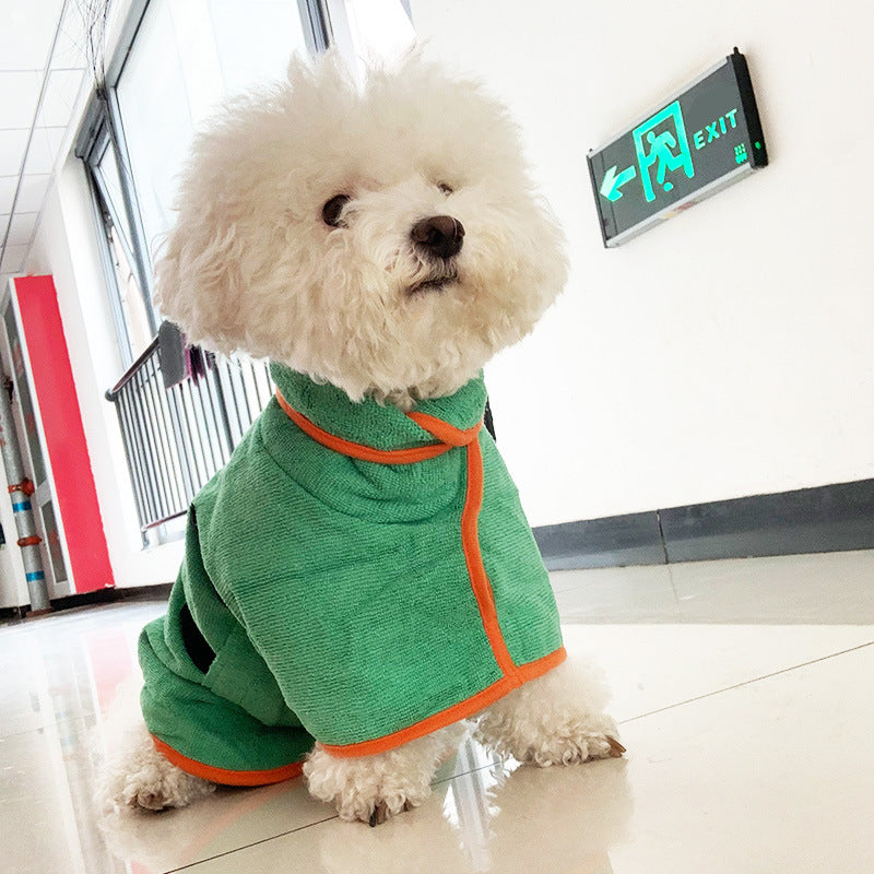 Quick Dry Microfiber Pet Bathrobe Towel Grooming Coat